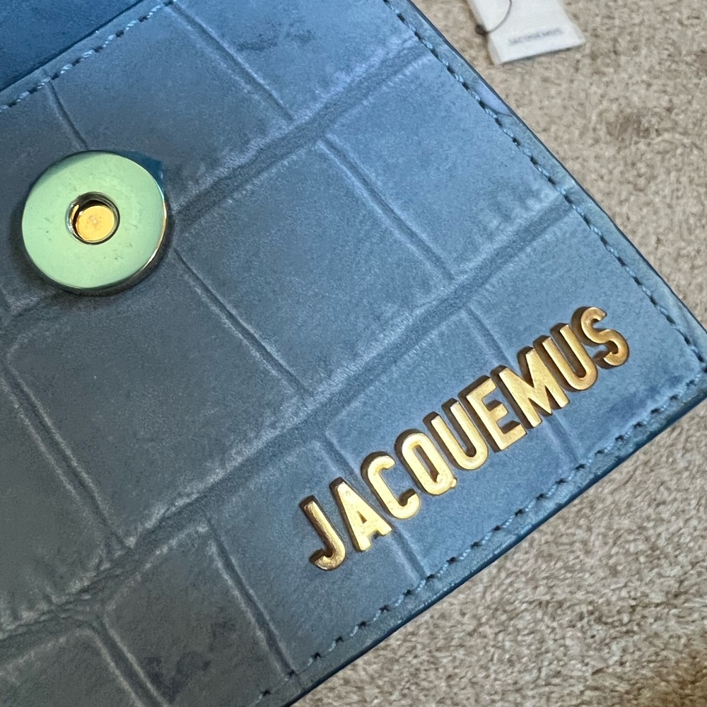 Jacquemus Le Chiquito Suede Croc Embossed Mini Bag in blue - Picture 8 of 17